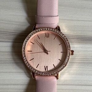 Elegant Pink Leather Women's Watch
